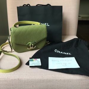 AUTHENTIC Chanel Top Handle Grained Calfskin